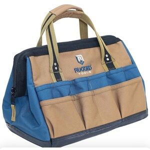 Rugged Tools Field 14” Wide Mouth Tool Bag - Soft Sided Canvas Tool Bag